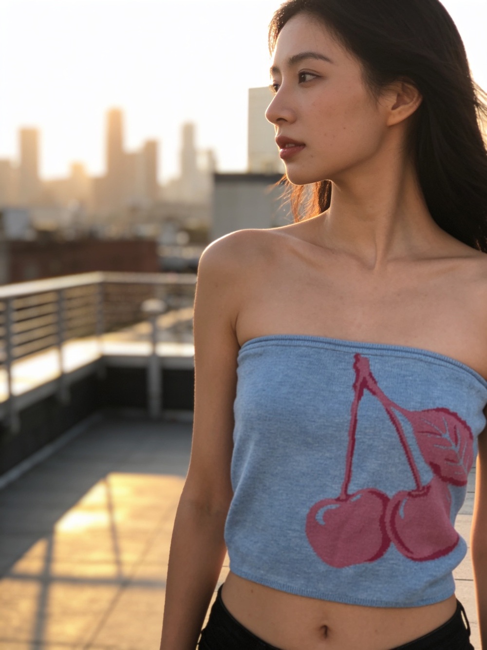 Derek Heart Ultrasoft Cherry Tube Top M NWT